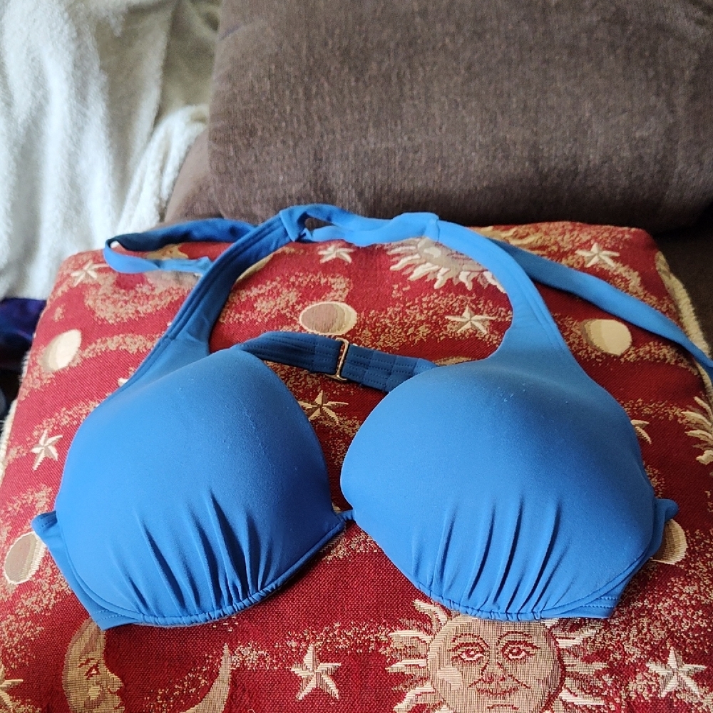 Blue Halter Bikini Top - Picture 3 of 3